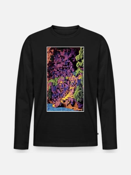 1990 Coast - Männer Premium Bio Langarmshirt - Schwarz