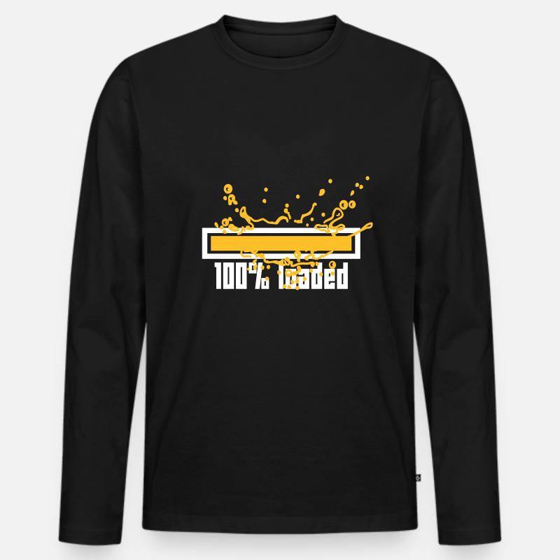 Wasserspritzer - Männer Premium Bio Langarmshirt - Schwarz