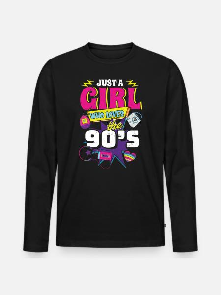 nineties - Men's Premium Organic Long Sleeve Shirt - black