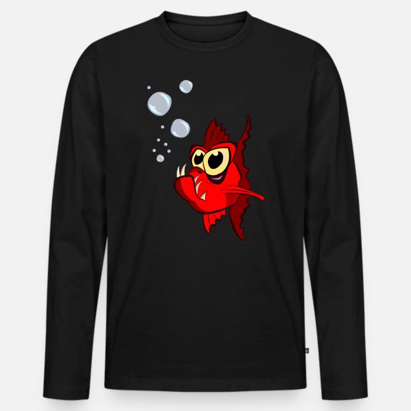 Goldfisch - Männer Premium Bio Langarmshirt - Schwarz