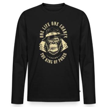 King of Poker - Männer Premium Bio Langarmshirt - Schwarz - Vorne - Nico (187cm)