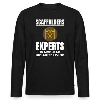Scaffolder Scaffold Builder Scaffolding Platform - Men's Premium Organic Long Sleeve Shirt - black - Front - Nico (187cm)