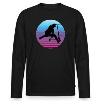 Stunt Scooter Men's Scooter Scooter Scooter St - Men's Premium Organic Long Sleeve Shirt - black - Front - Nico (187cm)