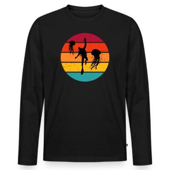 Diver Diver Hommes Scuba Diver Plongée Libre - T-shirt manches longues Premium bio Homme - noir - Devant - Nico (187cm)