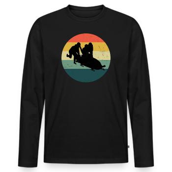 Course de bobsleigh hommes Bob Bob féminin Bob à deux - T-shirt manches longues Premium bio Homme - noir - Devant - Nico (187cm)