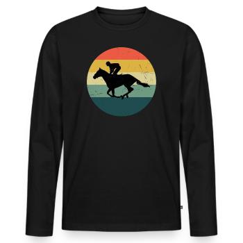 Chasse Équitation Dressage Équitation Équitation Équitation Dressage Équitation - T-shirt manches longues Premium bio Homme - noir - Devant - Nico (187cm)