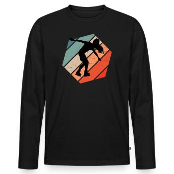 Herren Roller Skating Roller Skates Roller Skating - Männer Premium Bio Langarmshirt - Schwarz - Vorne - Nico (187cm)