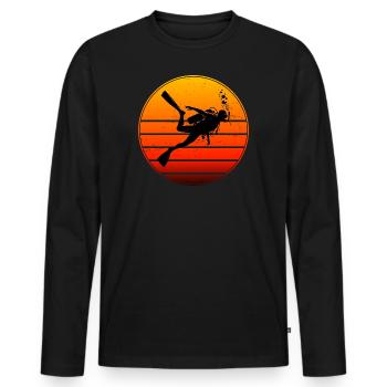 Plongée Libre Plongée Plongée Plongée Plongée - T-shirt manches longues Premium bio Homme - noir - Devant - Nico (187cm)