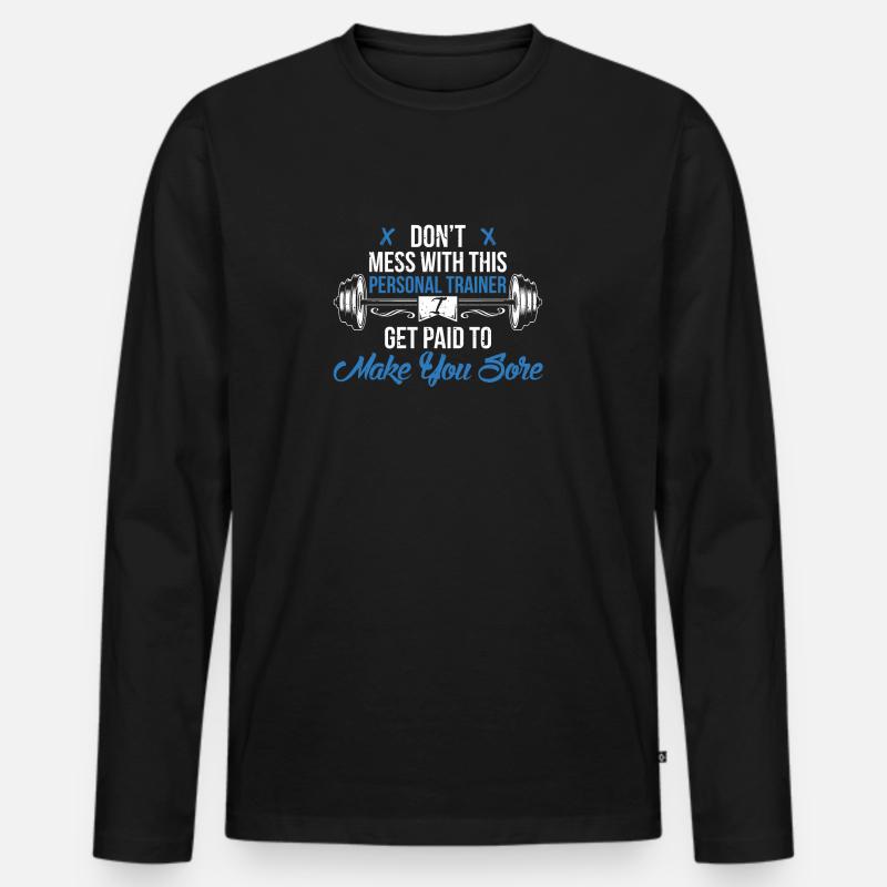 Personal Trainer Gym - Männer Premium Bio Langarmshirt - Schwarz