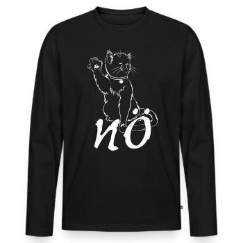 Heute nicht Nö Katze Geschenk - Männer Premium Bio Langarmshirt - Schwarz - Vorne - Nico (187cm)