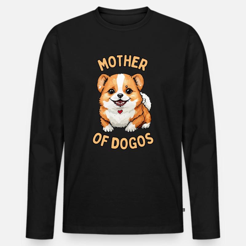 Mutter von Dogos - Männer Premium Bio Langarmshirt - Schwarz