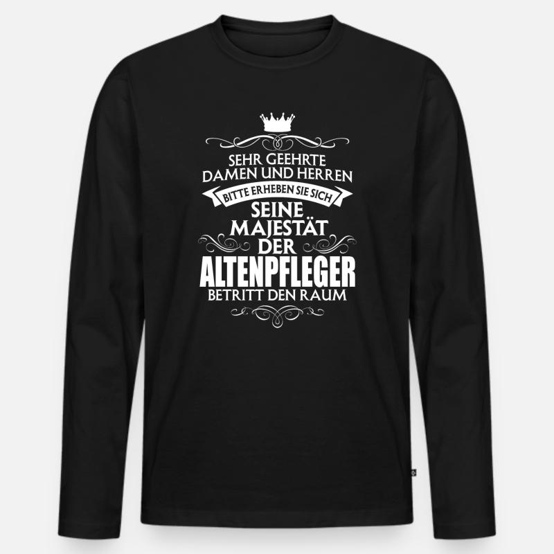 ALTENPFLEGER - Männer Premium Bio Langarmshirt - Schwarz