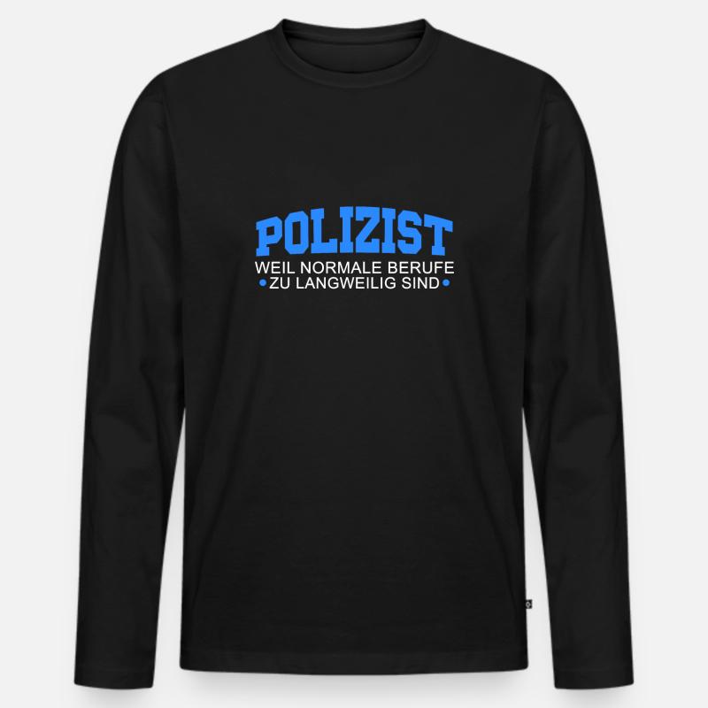 Polizist - Männer Premium Bio Langarmshirt - Schwarz
