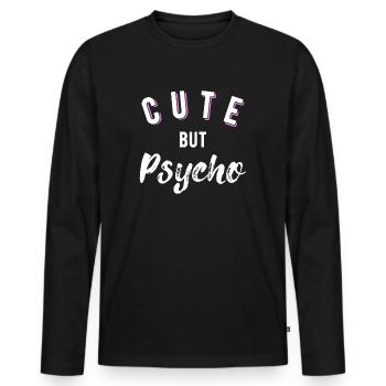 Cadeau mignon de style de vie mais psychopathe - T-shirt manches longues Premium bio Homme - noir - Devant - Nico (187cm)