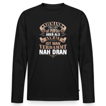 Anwalt - Männer Premium Bio Langarmshirt - Schwarz - Vorne - Nico (187cm)