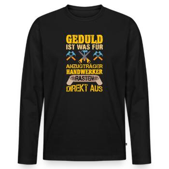 Handwerker - Männer Premium Bio Langarmshirt - Schwarz - Vorne - Nico (187cm)