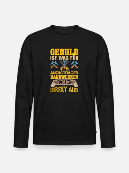 Handwerker - Männer Premium Bio Langarmshirt - Schwarz