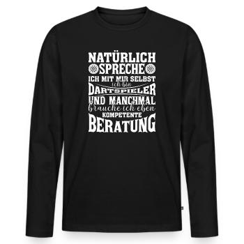 Darts Darten Dart Dartboard Spruch Lustig - Männer Premium Bio Langarmshirt - Schwarz - Vorne - Nico (187cm)