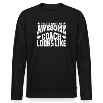 Coach coach sport team gift - Men's Premium Organic Long Sleeve Shirt - black - Front - Nico (187cm)
