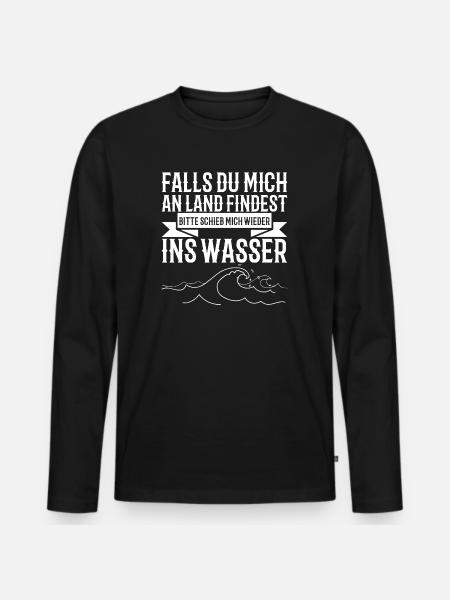 Schwimmen Spruch Rettungsschwimmer Schwimmer - Männer Premium Bio Langarmshirt - Schwarz
