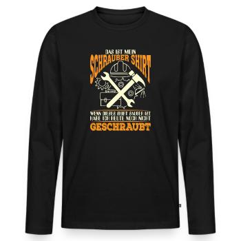 Schrauber - Männer Premium Bio Langarmshirt - Schwarz - Vorne - Nico (187cm)