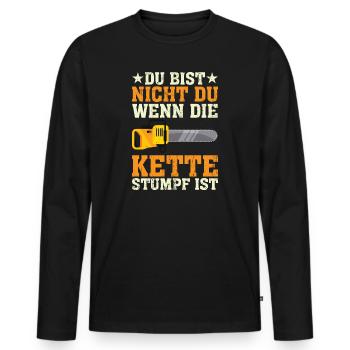 Forstwirt Waldarbeiter Förster Holzfäller Spruch - Männer Premium Bio Langarmshirt - Schwarz - Vorne - Nico (187cm)