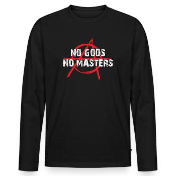 Symbole de punker punk athée anarchiste anarchiste - T-shirt manches longues Premium bio Homme - noir - Devant - Nico (187cm)