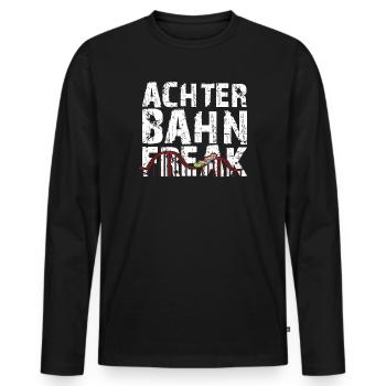 Achterbahn Retro Rollercoaster Freizeitpark Spruch - Männer Premium Bio Langarmshirt - Schwarz - Vorne - Nico (187cm)