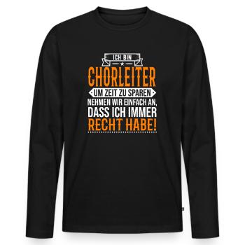 Chorleiter Spruch - Männer Premium Bio Langarmshirt - Schwarz - Vorne - Nico (187cm)