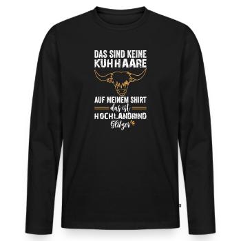Schottisches Hochlandrind Rind Kuh Spruch Geschenk - Männer Premium Bio Langarmshirt - Schwarz - Vorne - Nico (187cm)