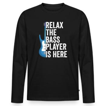 Bassiste bassiste - T-shirt manches longues Premium bio Homme - noir - Devant - Nico (187cm)