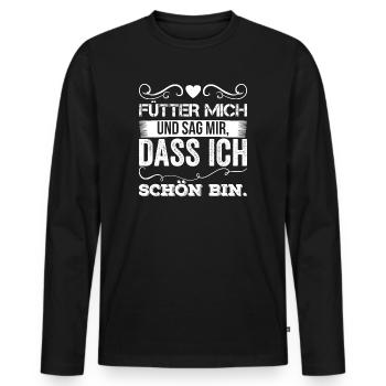 Schwanger - Männer Premium Bio Langarmshirt - Schwarz - Vorne - Nico (187cm)