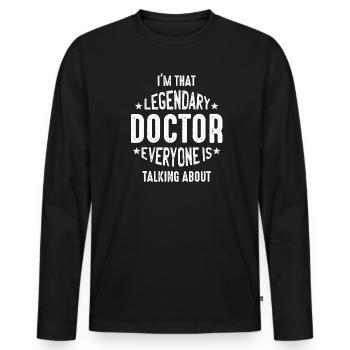 Le légendaire Docteur Doc Cite un cadeau - T-shirt manches longues Premium bio Homme - noir - Devant - Nico (187cm)