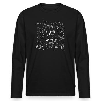 Mathematician Physicist Student Teacher I H8 PiPle - Men's Premium Organic Long Sleeve Shirt - black - Front - Nico (187cm)