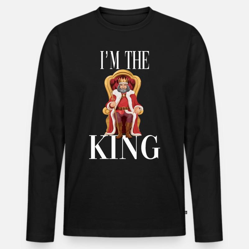 Ich bin der König - Männer Premium Bio Langarmshirt - Schwarz