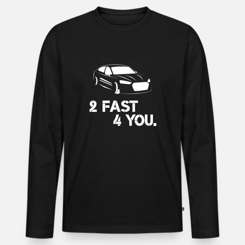Auto Spruch - Männer Premium Bio Langarmshirt - Schwarz