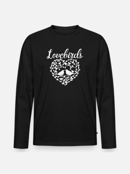 Lovebirds - Men's Premium Organic Long Sleeve Shirt - black