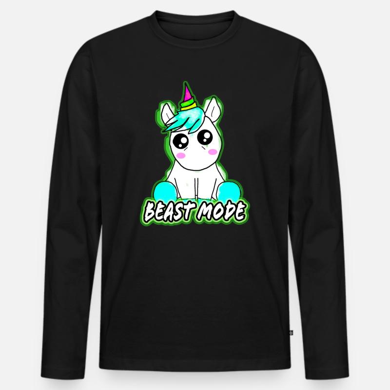 Beast mode - Männer Premium Bio Langarmshirt - Schwarz