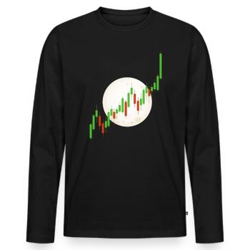 Blockchain Crypto Trading Échange de devises - T-shirt manches longues Premium bio Homme - noir - Devant - Nico (187cm)
