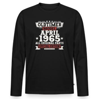 Oldtimer April 1965 58th Birthday Gift Men - Men's Premium Organic Long Sleeve Shirt - black - Front - Nico (187cm)