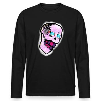 Calavera Skull Art - Men's Premium Organic Long Sleeve Shirt - black - Front - Nico (187cm)