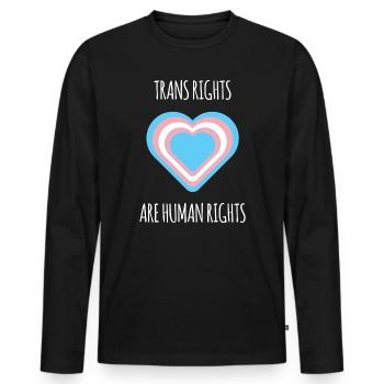 Pride Month - Trans Rights Art Human Rights - Men's Premium Organic Long Sleeve Shirt - black - Front - Nico (187cm)