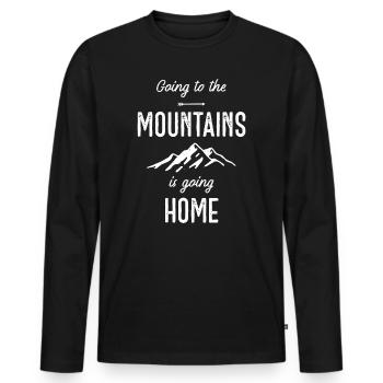 In die Berge zu gehen ist nach Hause zu gehen - Männer Premium Bio Langarmshirt - Schwarz - Vorne - Nico (187cm)