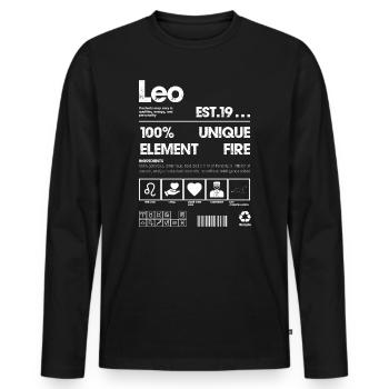 Zodiaque Lion - T-shirt manches longues Premium bio Homme - noir - Devant - Nico (187cm)