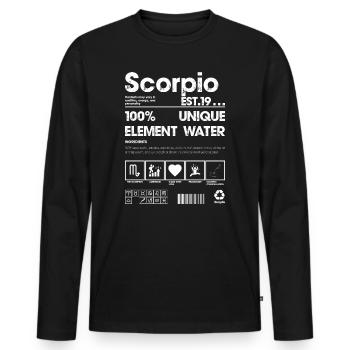 T-shirt à logo d’eau Scorpio Element - T-shirt manches longues Premium bio Homme - noir - Devant - Nico (187cm)