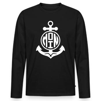 MOIN Anker Seagull Allemagne du Nord - T-shirt manches longues Premium bio Homme - noir - Devant - Nico (187cm)