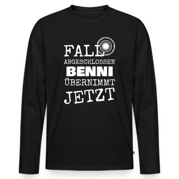Prénom Benni - T-shirt manches longues Premium bio Homme - noir - Devant - Nico (187cm)