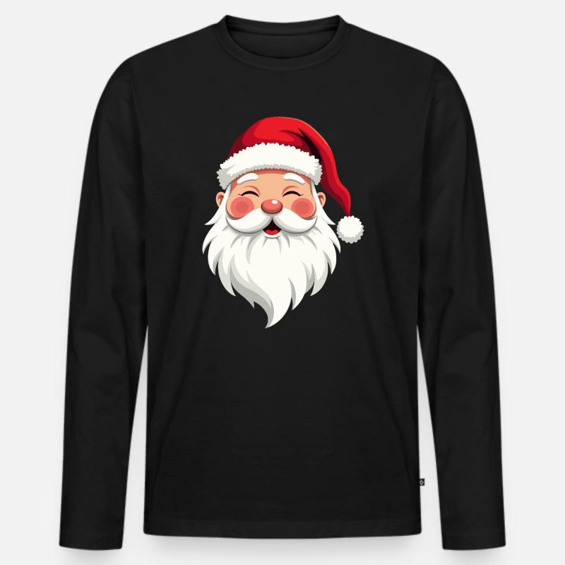 Weihnachtsmann-Cheer-Illustration - Männer Premium Bio Langarmshirt - Schwarz
