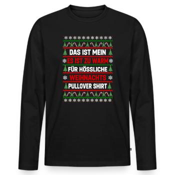 Zu Warm Für Hässliche Weihnachtspullover - Männer Premium Bio Langarmshirt - Schwarz - Vorne - Nico (187cm)