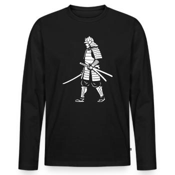 Vector d’armure ambulante de guerrier samouraï - T-shirt manches longues Premium bio Homme - noir - Devant - Nico (187cm)
